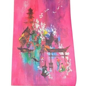 Hong Kong, China bright pink painting print 16x11 Placemat picture art abstract